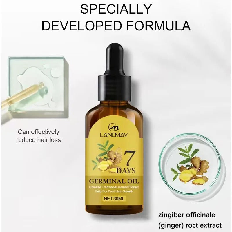 Huile de gingembre pour combattre la calvitie en 7 jours.