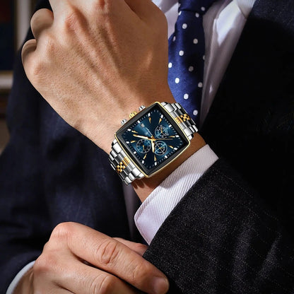 Montre de Luxe Homme – Élégance Carrée, Précision Infinie