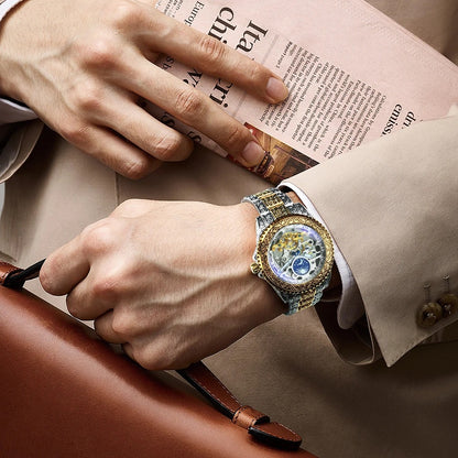 FORSINING Montre rétro de luxe pour homme.