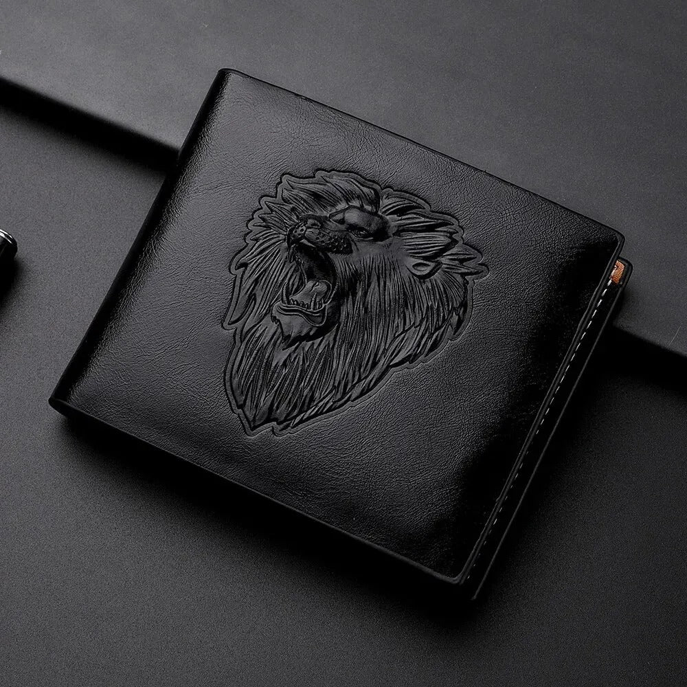 Portefeuille pour homme à motif lion.