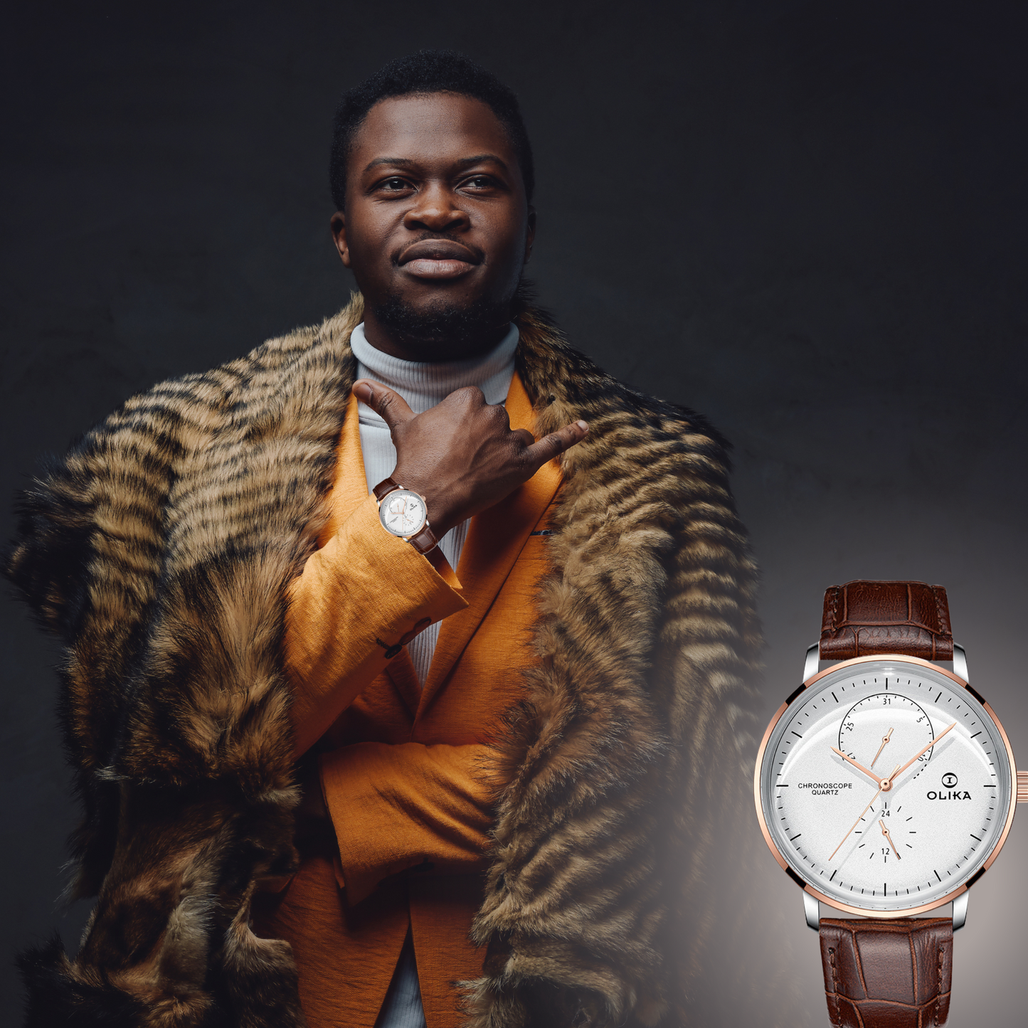 Olika-montre à quartz pour hommes