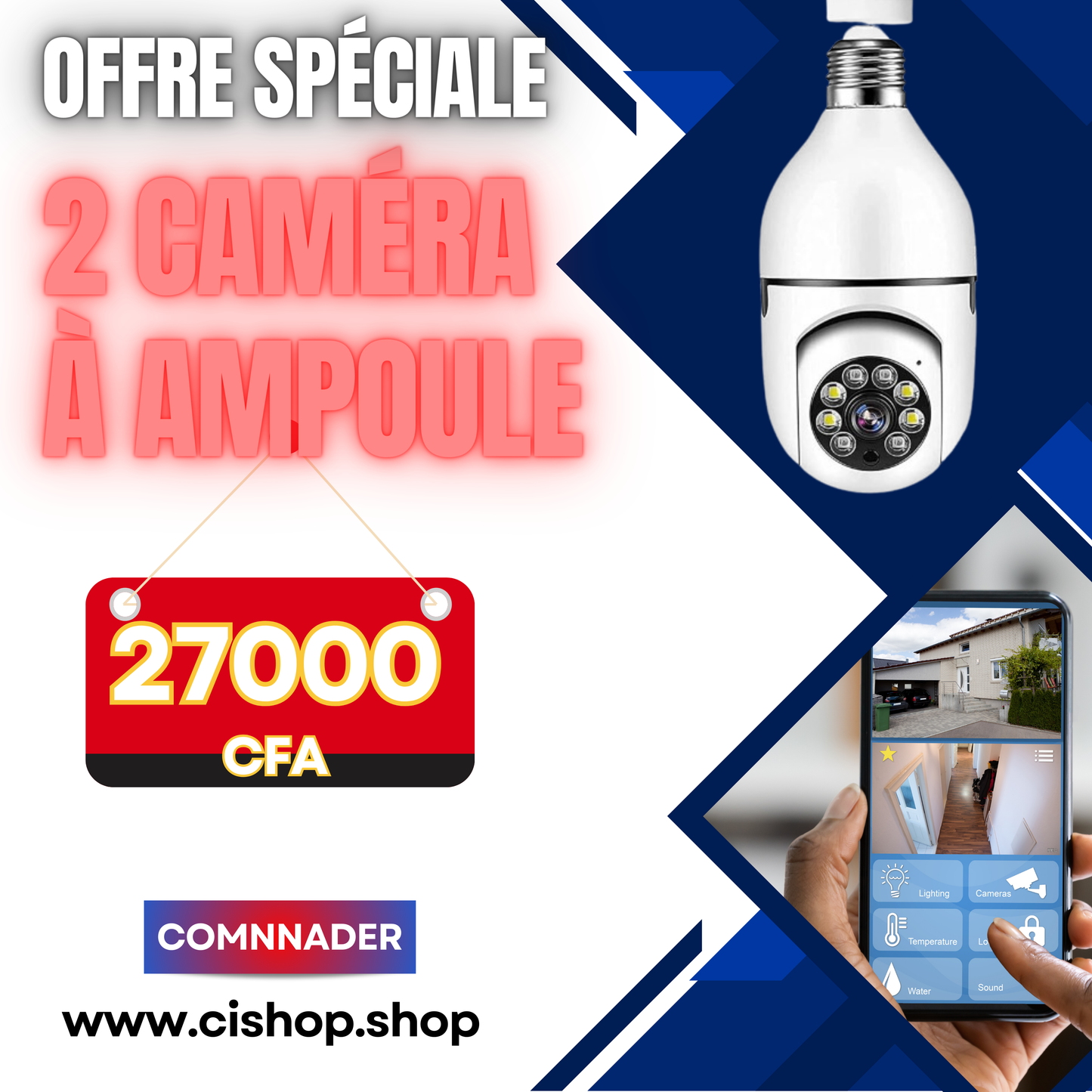 Pack Exclusif de Deux Caméras à Ampoule.