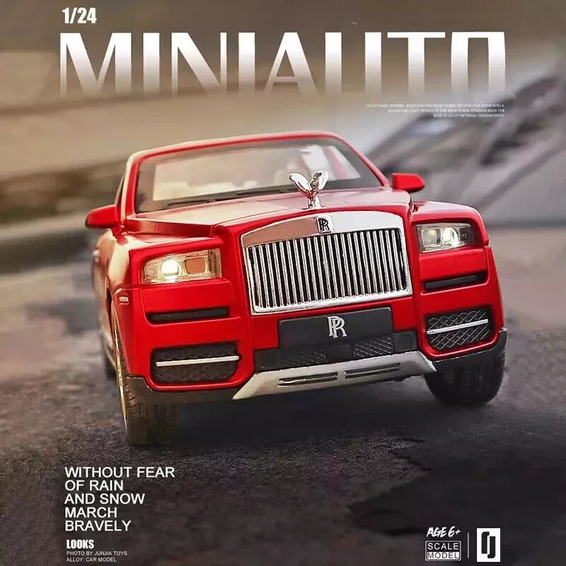 Réplique à l'échelle 1:24 du Rolls-Royce Cullinan avec son, lumières et rétrofriction.