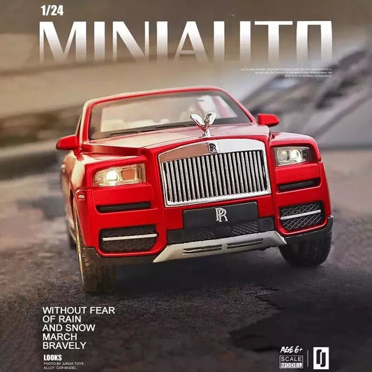 Réplique à l'échelle 1:24 du Rolls-Royce Cullinan avec son, lumières et rétrofriction.
