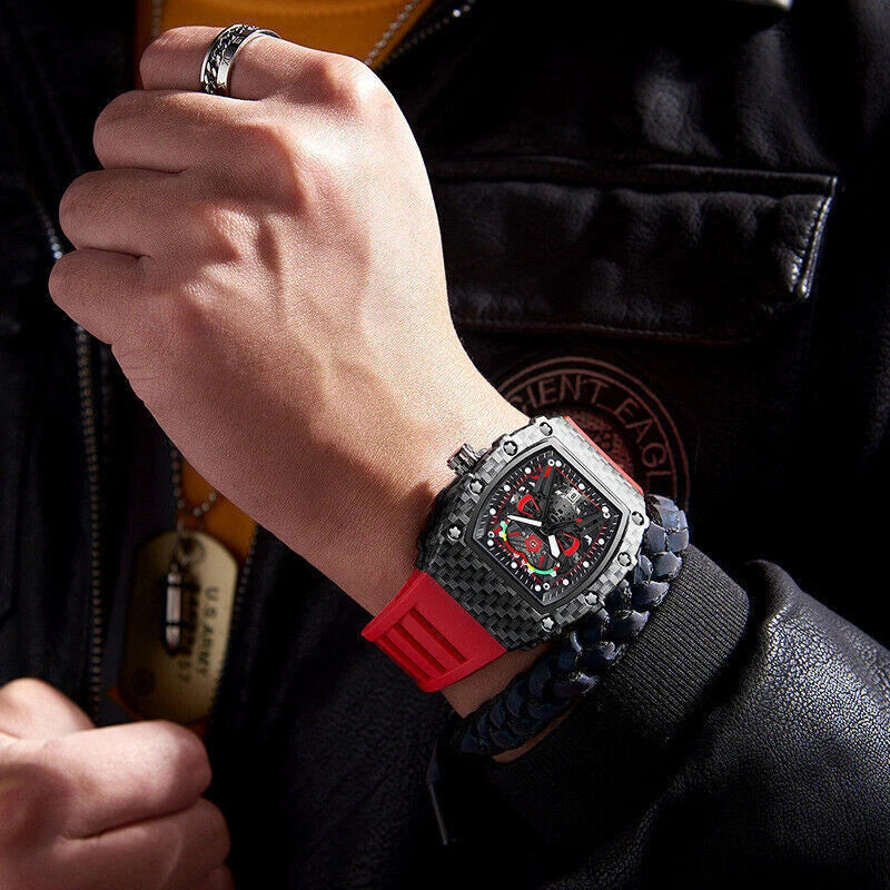 Montre Sport Luxe Carbone pour homme