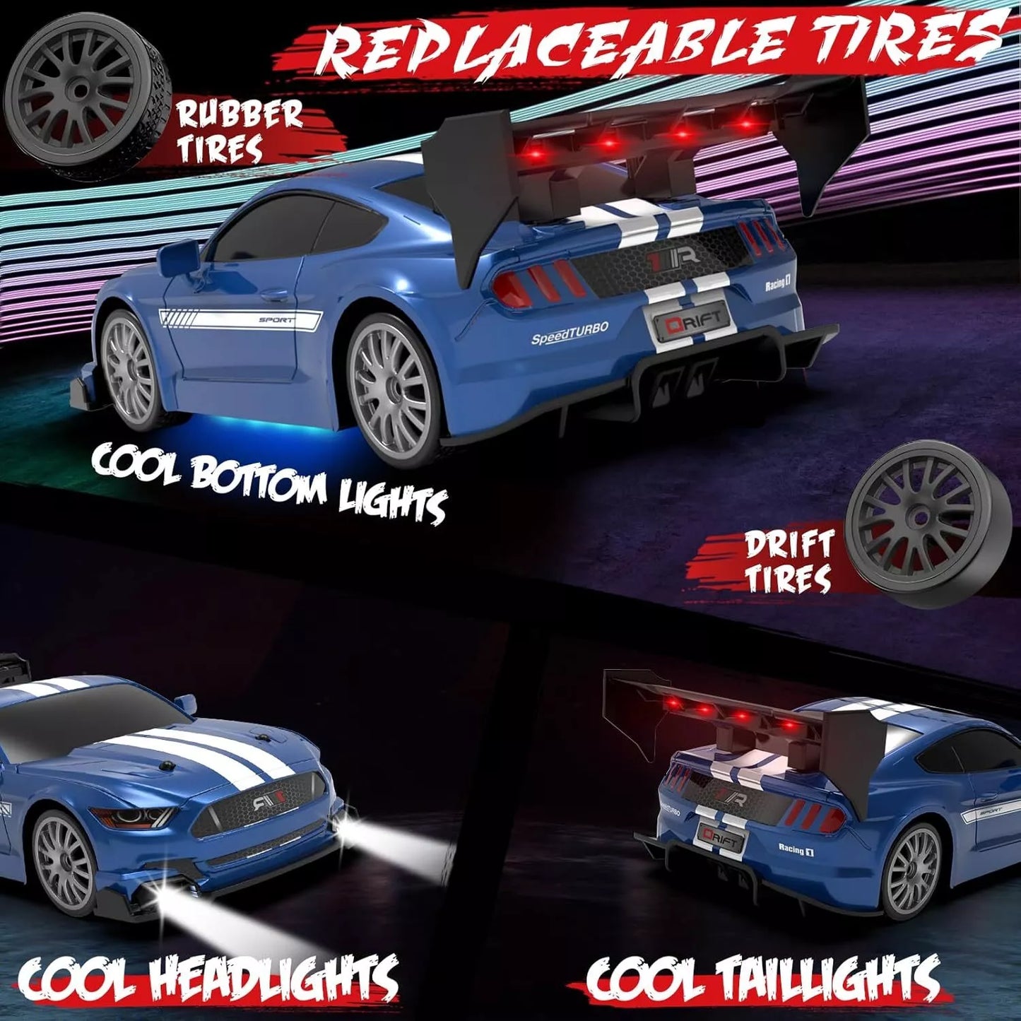 Voiture RC DRIFT 1:24 4x4 à l'échelle 1:24 avec télécommande.