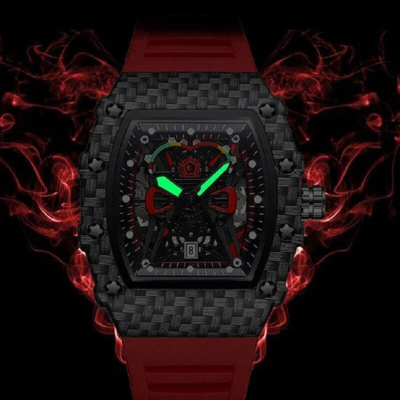 Montre Sport Luxe Carbone pour homme