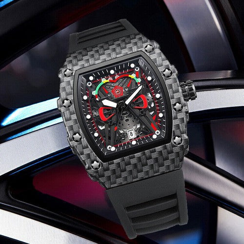 Montre Sport Luxe Carbone pour homme