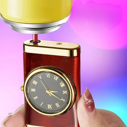 Briquet butane avec horloge.