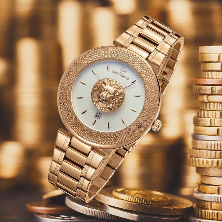 Montre magique à quartz tête de lion "pour homme et femme"