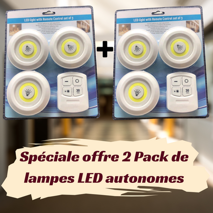 2 Pack de lampes LED autonomes.