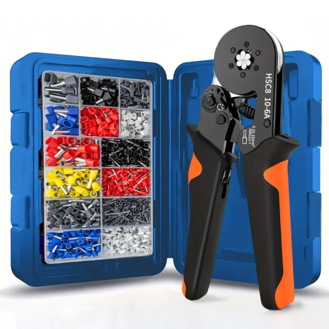 Kit d'outils de sertissage pour cosses de fil 1200 pcs.