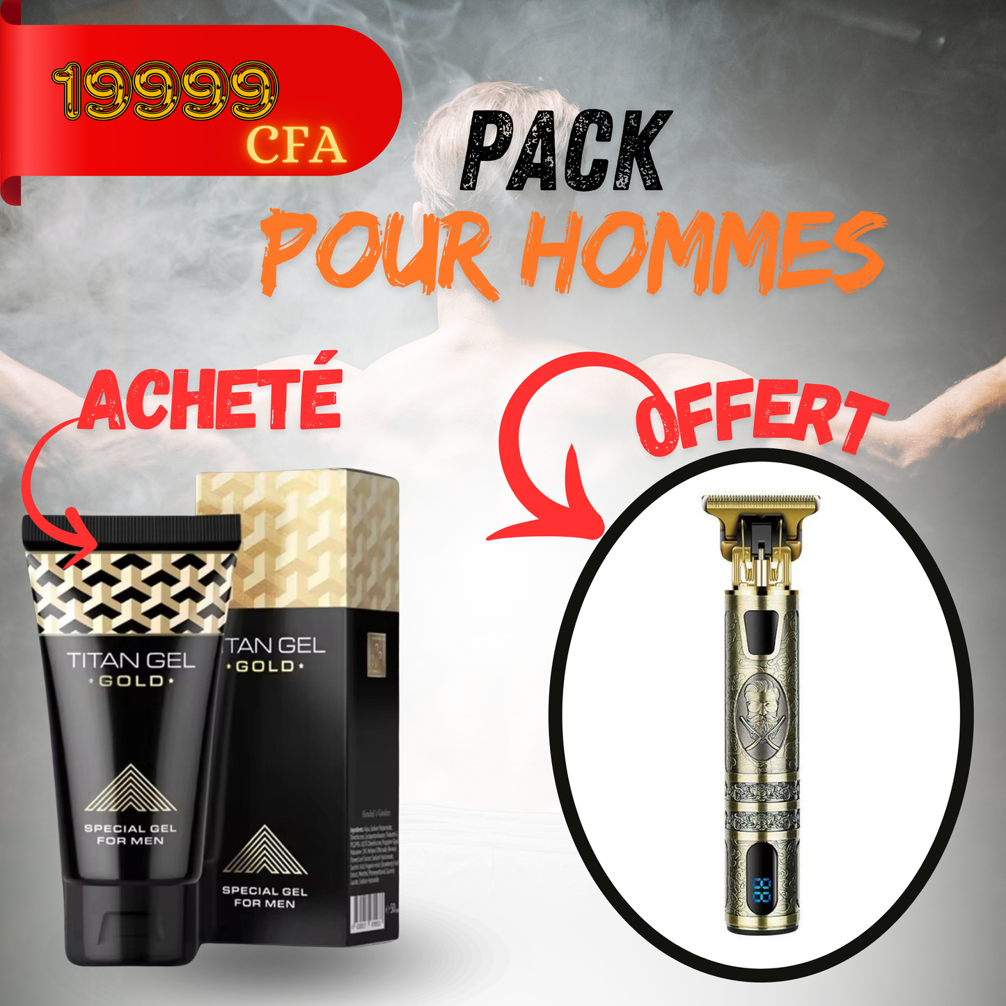 Gel Gold Titan accompagné d'un tondeuse offert.