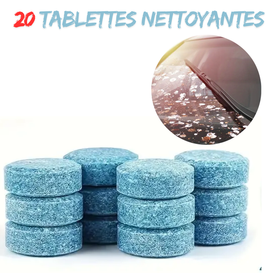 20 tablettes nettoyantes pour pare-brise.