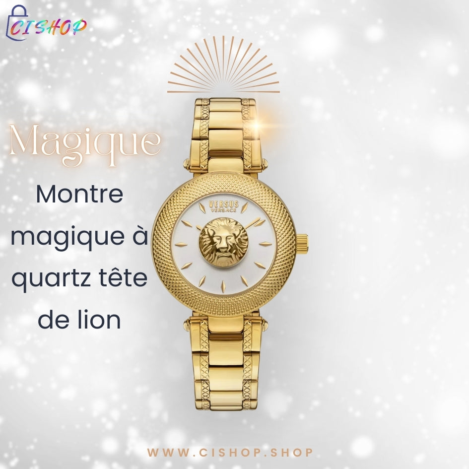 Montre magique à quartz tête de lion "pour homme et femme"